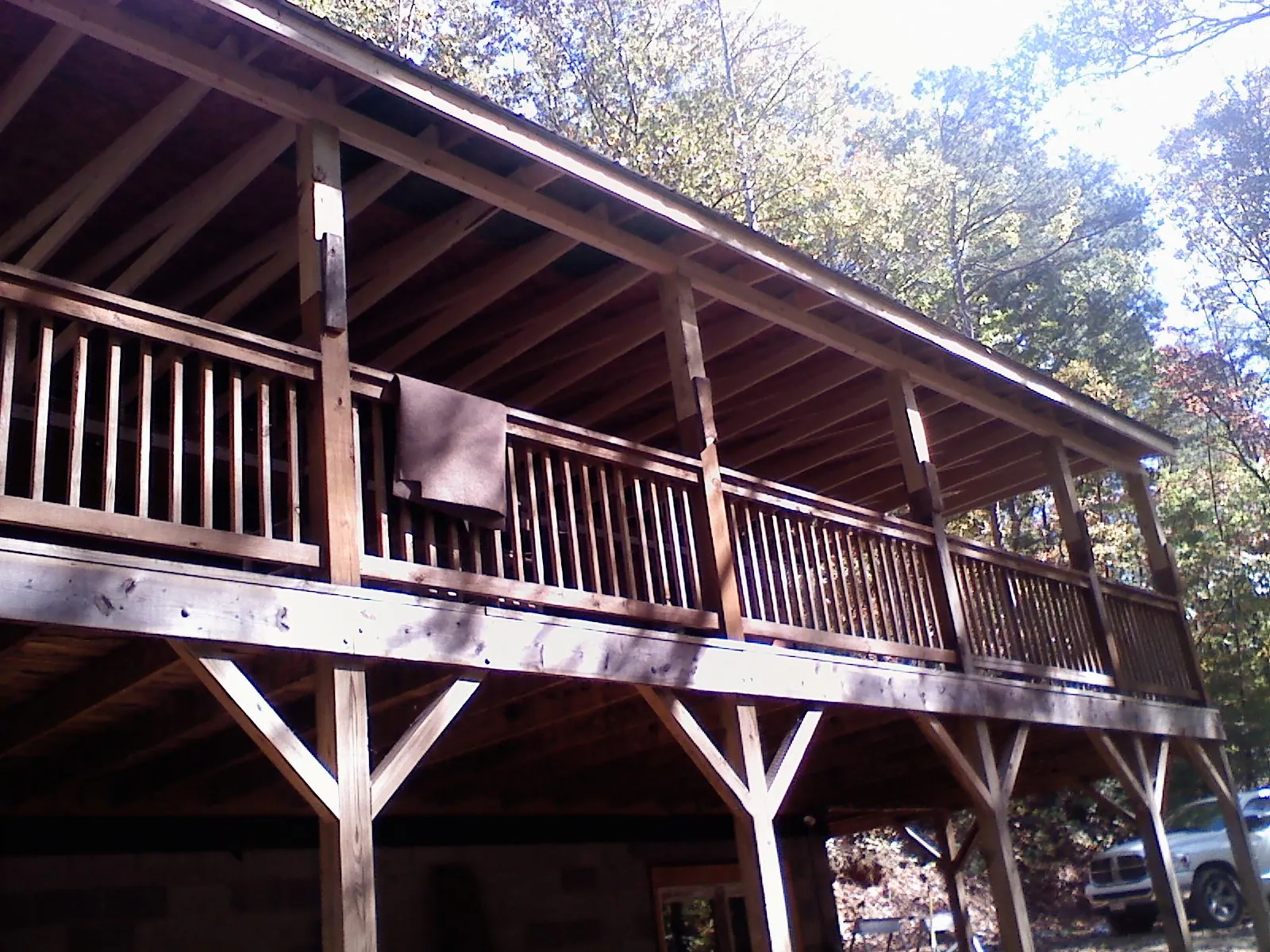 Timber framing under a new elevated porch and deck — Roof Leak Repair in Rossford by Roofing Brothers